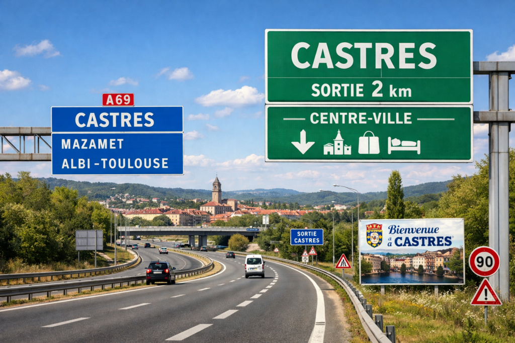 Arrivée Autoroute A69 à Castres 81100